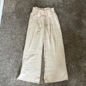 Wide leg linen pants